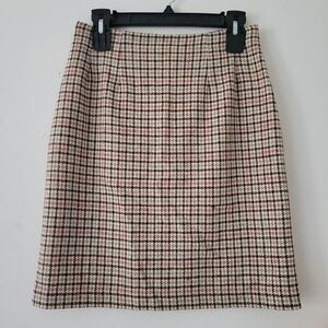 Vintage Savannah Wool Blend Mini Skirt Plaid Neutral 6P